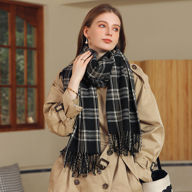Women's Line Printed Cashmere Scarves