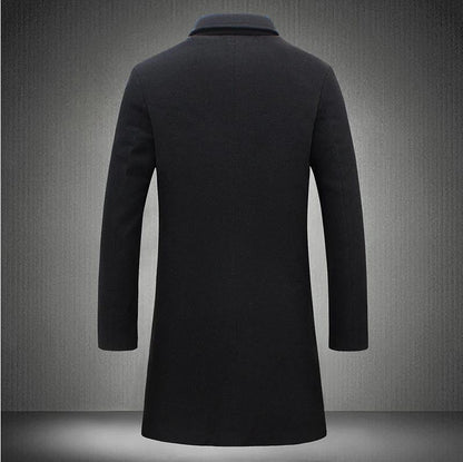 Men's Classic Single-Breasted Trench Coat