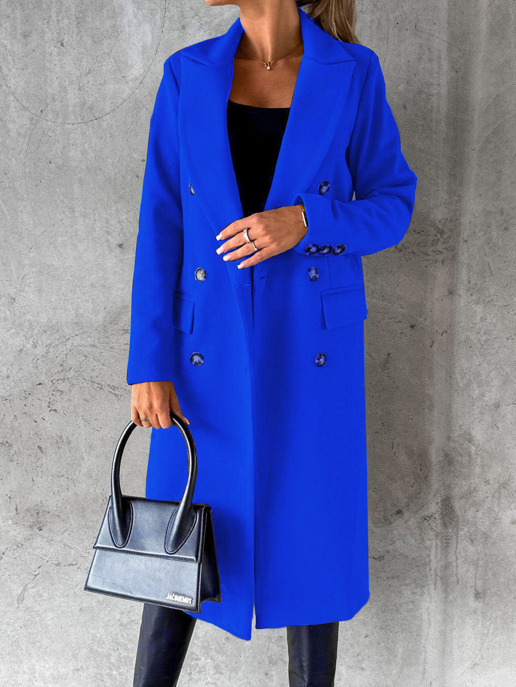 Women's Double-Breasted Long Lapel Coat