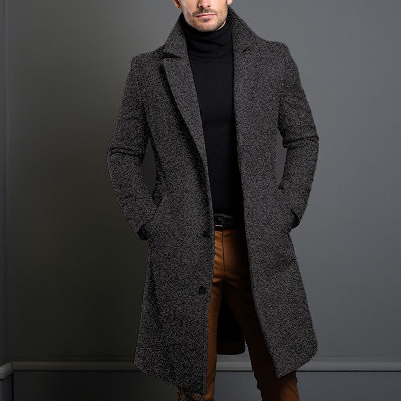 Men's Classic Single-Breasted Trench Coat