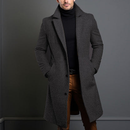 Men's Classic Single-Breasted Trench Coat