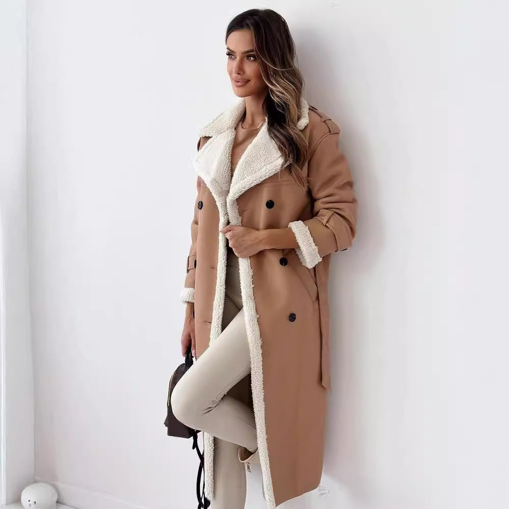 Women's Double-Breasted Belted Trench Coat