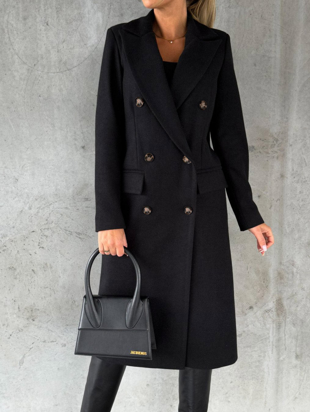 Women's Double-Breasted Long Lapel Coat
