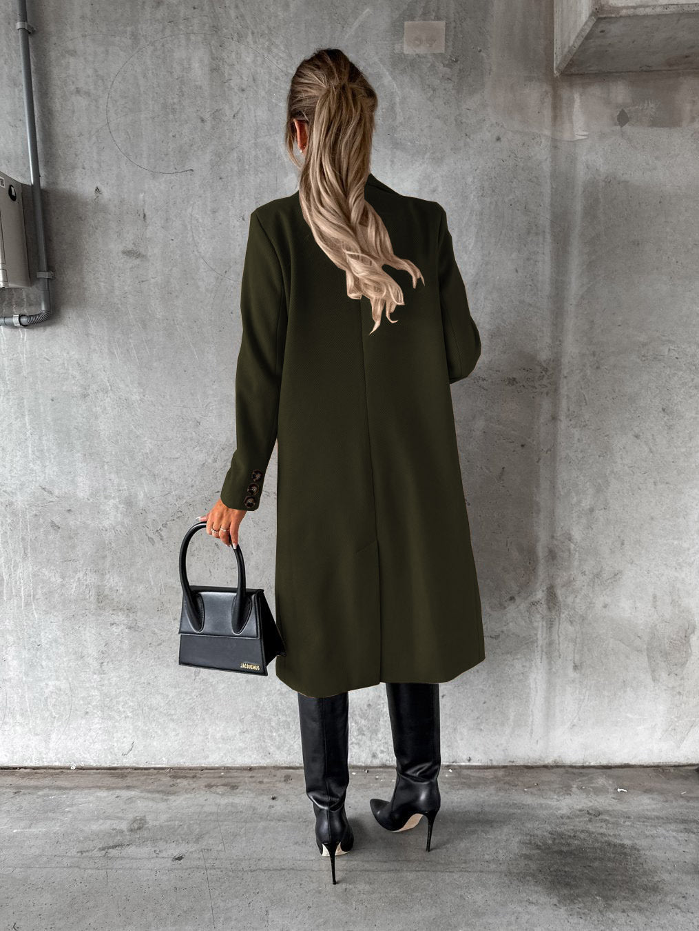 Women's Double-Breasted Long Lapel Coat