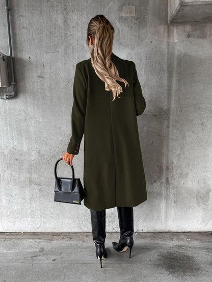Women's Double-Breasted Long Lapel Coat